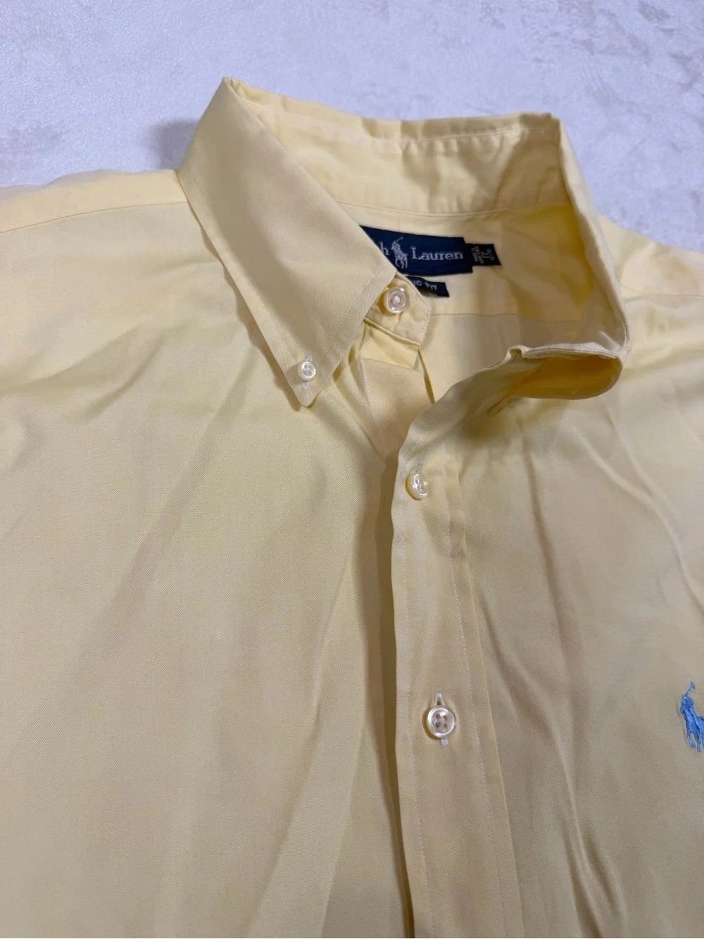 Polo  Ralph Lauren 17 32/33 Men's Classic Button-Down Shirt in Pale Yellow
